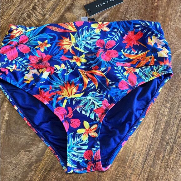 Tempt Me Women's High Waisted Tummy Control Swim Bottom size medium - Picture 5 of 8